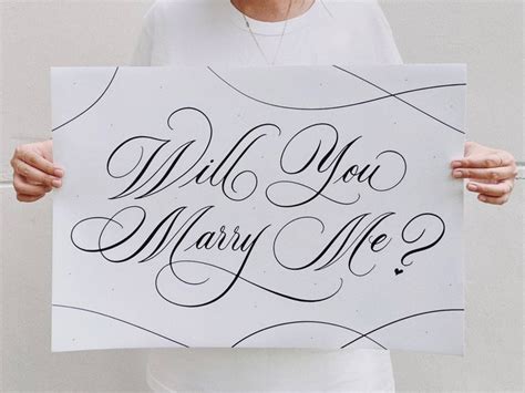 Will You Marry Me Calligraphy Poster Print For Proposals — Leah