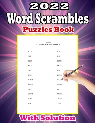 2022 Word Scrambles Puzzle Book With Solution Activity Book For Adults