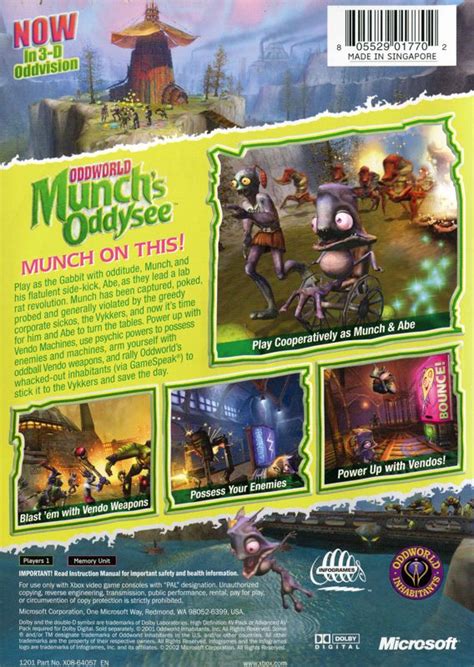 Oddworld Munch S Oddysee Box Cover Art Mobygames