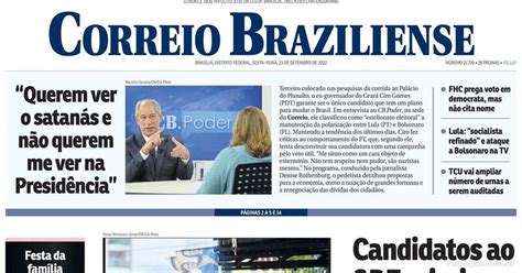 Capa Correio Braziliense Edição Sexta 23 de Setembro de 2022