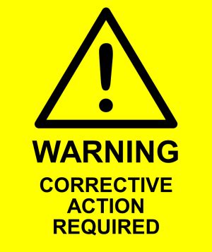 Corrective Action Required Label