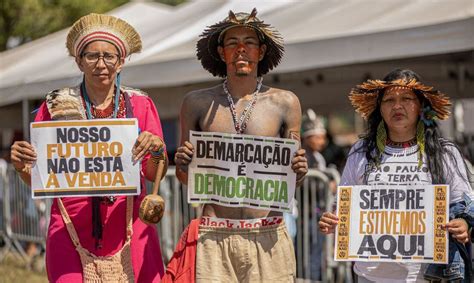 Povos Indígenas Marcham Em Brasília Contra Marco Temporal Folha Pe