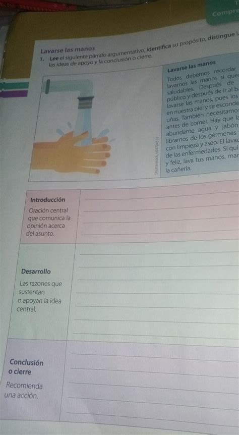 Lavarse las manos Lee el siguiente párrafo argumentativo identifica su