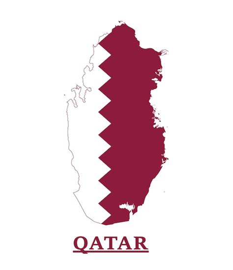 Diseño del mapa de la bandera nacional de qatar ilustración de la