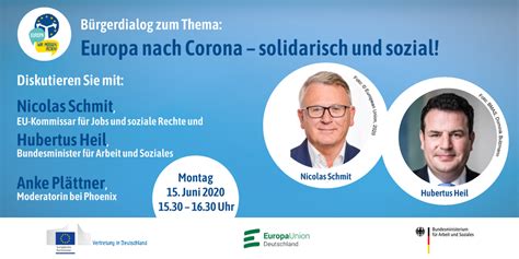 Europa nach Corona solidarisch und sozial Online Bürgerdialog mit