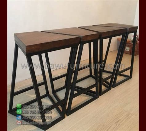 Stool Bar Kaki Besi Model Minimalis Tinggi Kursi Cafe Podium Mimbar