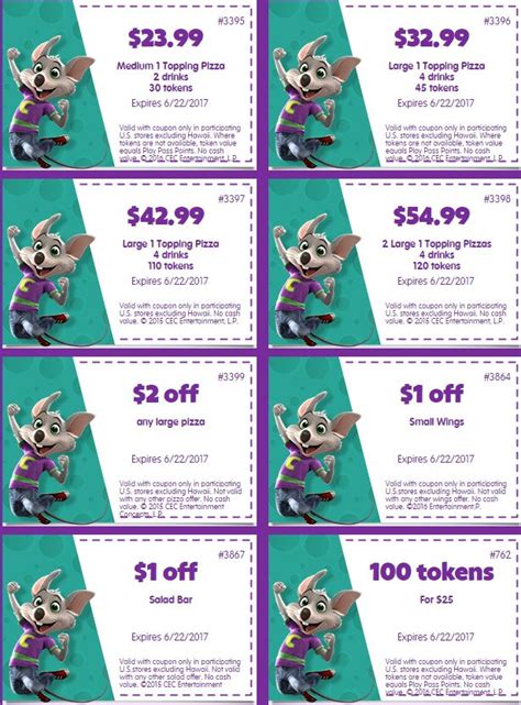 Chuck E Cheese S Coupons And Coupon Codes For June 2024 Chuck E