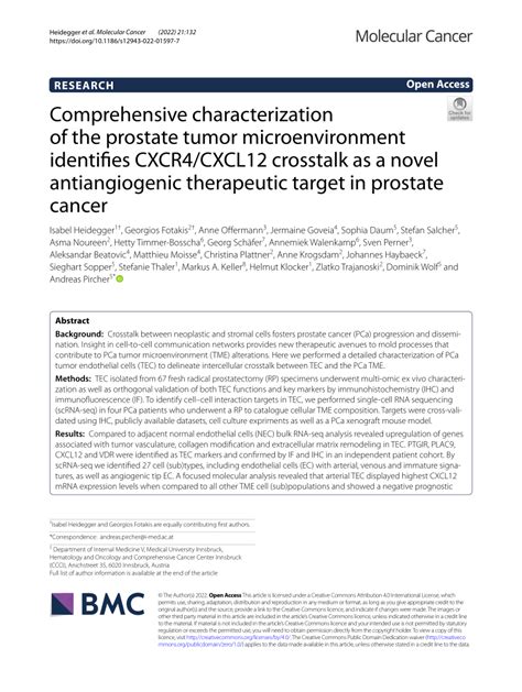 Pdf Comprehensive Characterization Of The Prostate Tumor