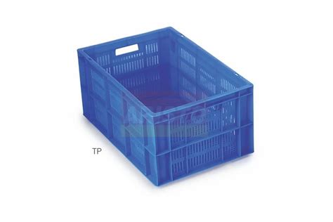 Rectangular Blue Plastic Vegetable Crate Model Name Number 64285 Cl