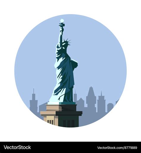 Statue of liberty icon american sign Royalty Free Vector