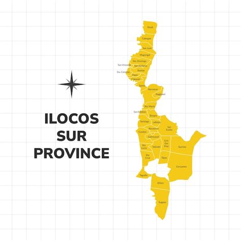 Premium Vector Ilocos Sur Province Map Illustration Map Of The Province In The Philippines