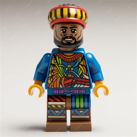 Premium Ai Image African American Lego Minifigure Wearing A Vibrant