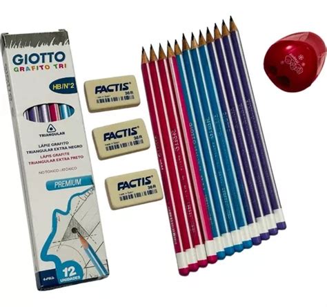 Set Lapiz Grafito Hb N Triangular Goma Sacapuntas Cuotas