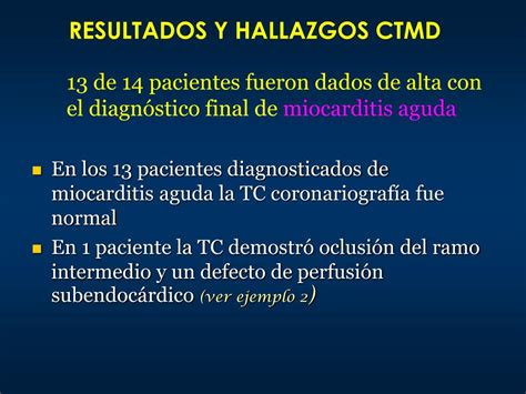 Ppt Valor Del Tcmd En El Diagn Stico De Miocarditis Aguda Powerpoint