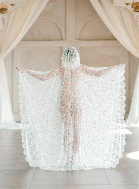 Lace Bridal Cape With Hood Wedding Day Boudoir Robe Wedding Etsy Hong