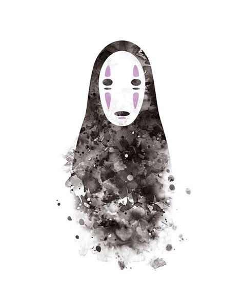 Spirited Away Prints No Face Print Watercolor Painting Wall Image 1