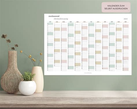 Kalender Pdf Zum Ausdrucken Deutsch Jahresplaner Etsy Hong Kong