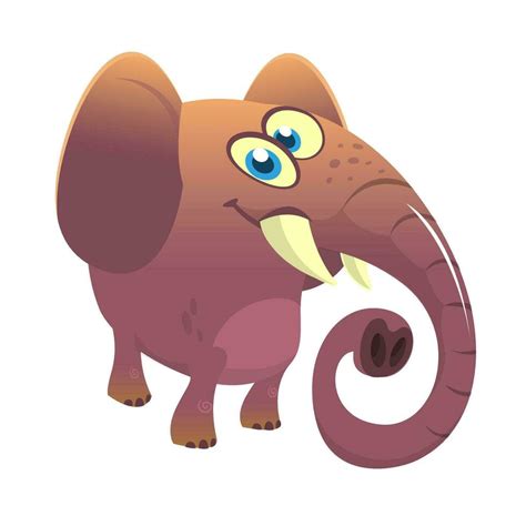 Cute cartoon blue elephant. Vector illustration 26582636 Vector Art at ...