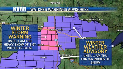 Winter Storm Warning Issued For Portions Of The Area Kvrr Local News