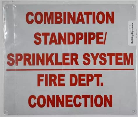 Combination Standpipesprinkler System Fire Department Connection Sign Eur 2045 Picclick Fr