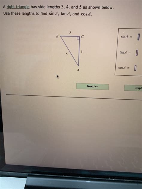 Solved A Right Triangle Has Side Lengths 3 4 And 5 As