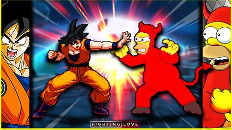 The Craziest Battle You Ll Ever See Goku Vs Evil Homer Youtube