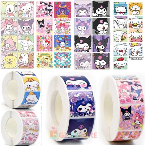 Jual Cod 500pcs Roll Stiker Sanrio Kartun Lucu Stiker Bahan Melody