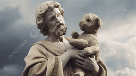 Statue Of St Background Jesus Is Holding A Teddy Bear Picture Of God