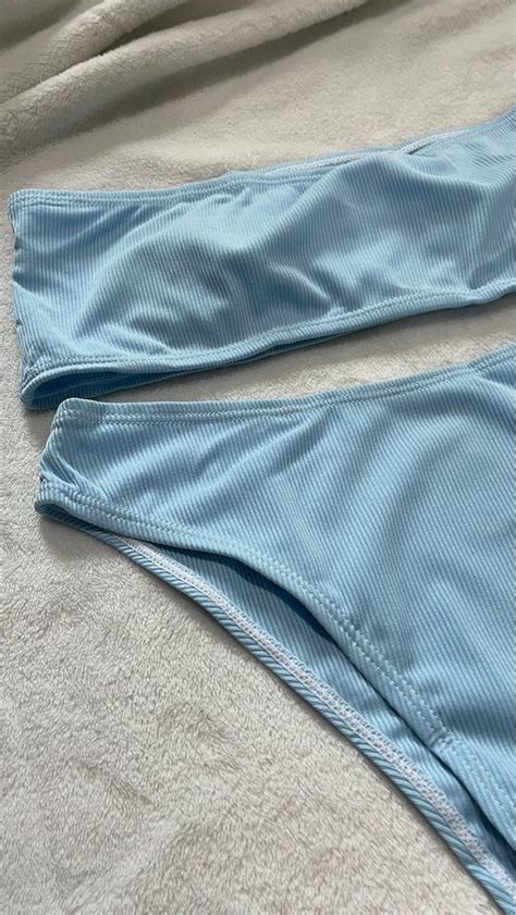 Light Blue Bikini Women S Fashion Swimwear Bikinis Swimsuits On Carousell