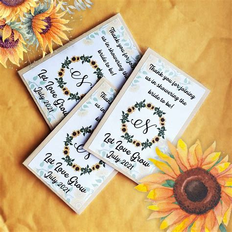 Sunflower Seed Packets Wedding Favor or Bridal Shower Favor - Etsy