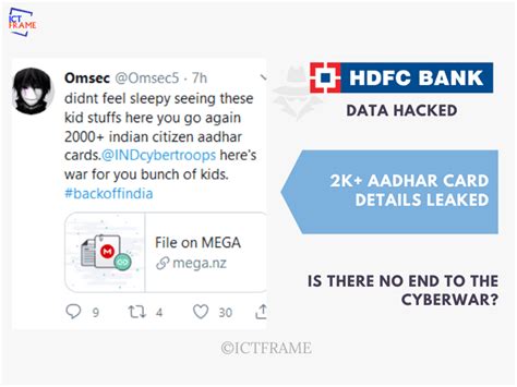 HDFC Bank Data Hack Leads to 2K+ Aadhar Card Details Leak – cadcjain.in