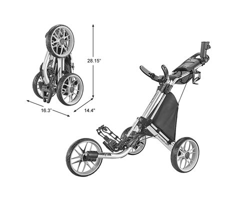 Caddytek Caddylite Ez V8 Ez Fold 3 Wheel Golf Push Cart