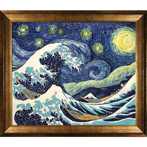 Famous Painting Collage Vincent Van Gogh Starry Night Wave Collage Artist Interpretation