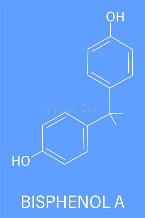 Bisphenol A Or Bpa Plastic Pollutant Molecule Skeletal Formula Stock