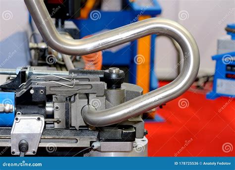 Industrial Machine For Bending Steel Pipes And Metal Rods Stock Photo