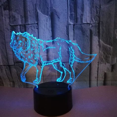 3d Loup Led Lampe Art Déco Lampe Lumières Led Décoration Maison Enfants