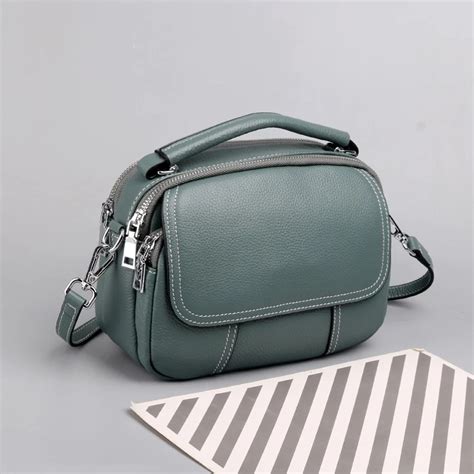 Bolso Cruzado De Cuero Genuino Para Mujer Bandolera Informal De