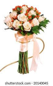 Beautiful Bouquet Salmon Color Roses Stock Photo 20140045 | Shutterstock