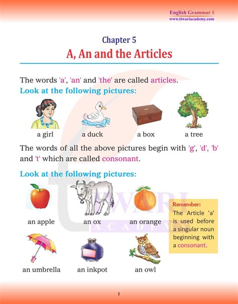 A An The Articles In English Learn With Example 40 Off