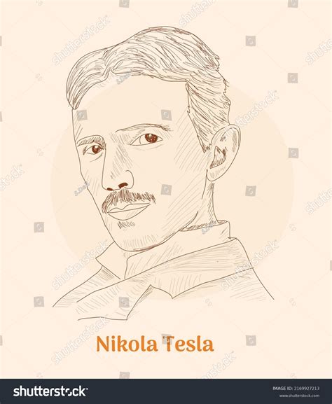 Nikola Tesla Hand Drawing Vector Illustration Stock Vector Royalty