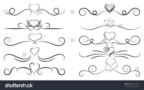 Heart Scroll Border Photos And Images Shutterstock