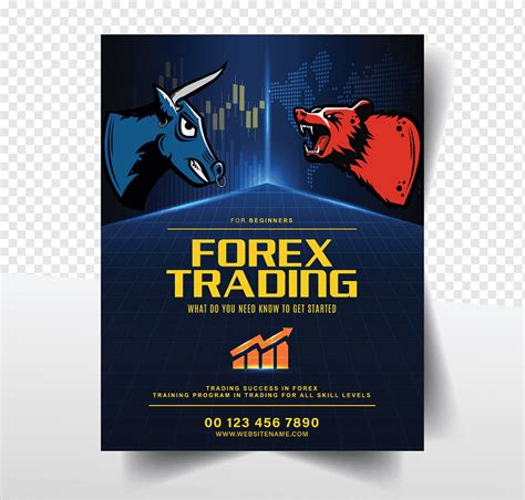 Forex Trading Flyer Template Flight Bear Bull Sketch Dark Design Png