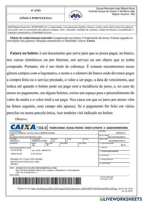 Ejercicio De Fatura Worksheets Forgot My Password School Subjects