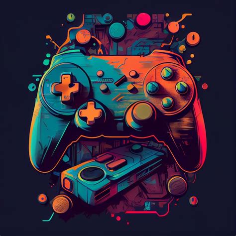 Ilustraci N De Joystick De Gamepad De Controlador De Juegos Cyberpunk