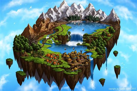 Flying Island Map II Fantasy Art Landscapes Island Art Game Concept Art