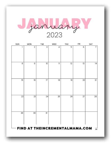 Pink January 2025 Calendar Kana Vanvisser