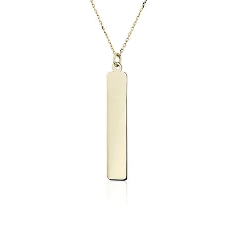 18" Vertical Bar Necklace in 14k Yellow Gold (1.3 mm) | Blue Nile