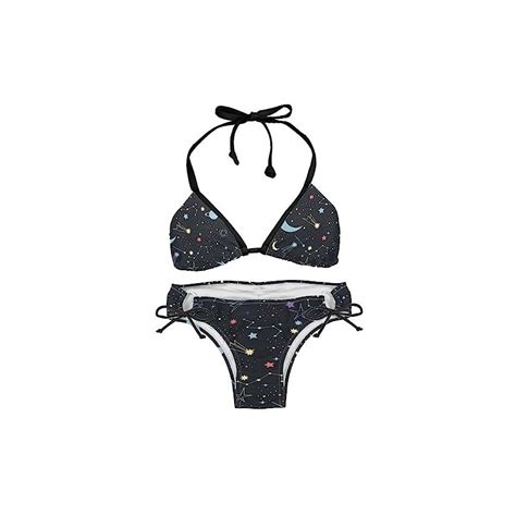 Suojapuku Bikini Da Donna Costume Da Bagno A Due Pezzi Stelle Grigie Luna Galassia Insiemi Del