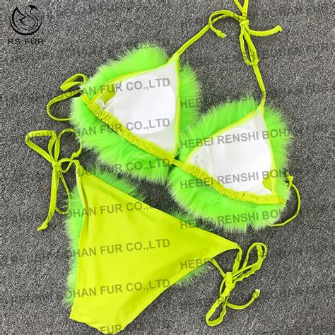Wholesale Latest Sexy Style Fur Bikini Fur Underwear Real Fox Fur Bra Lingerie Set Buy Fur Bra