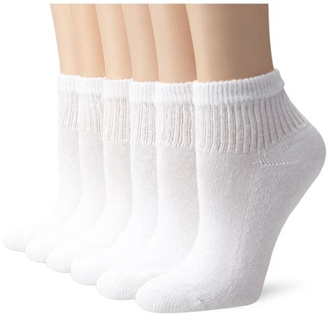 Hanes Womens Cushion Cotton Ankle Socks 6 Pair White Sock 9 11shoe